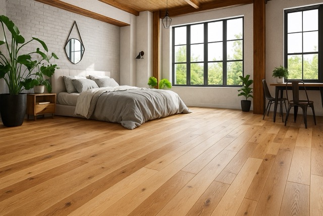 Cost-effective Hickory Hardwood Flooring in the Bedroom