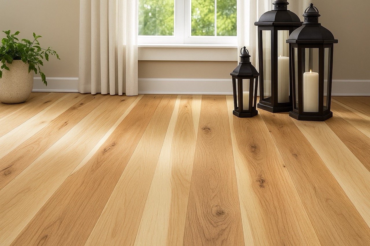 Wide Plank Hickory Hardwood Floor